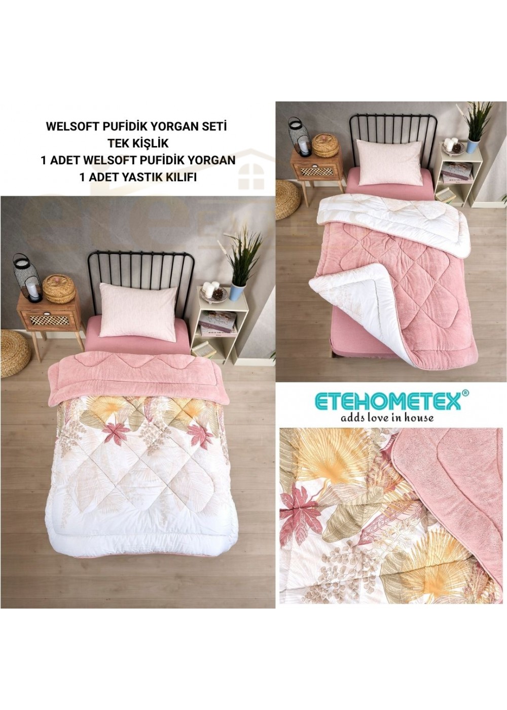 ETE HOMETEX TEK KİŞİLİK LÜX WELSOFT YORGAN ALENA PUDRA 155X215CM 8696474231928 ETE HOMETEX TEK KİŞİLİK LÜX WELSOFT YORGAN ALENA PUDRA 155X215CM 8696474231928